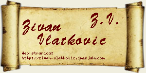 Živan Vlatković vizit kartica